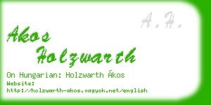akos holzwarth business card